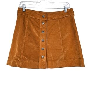 Madewell Velveteen A Line Front Snap Button Mini Skirt 6